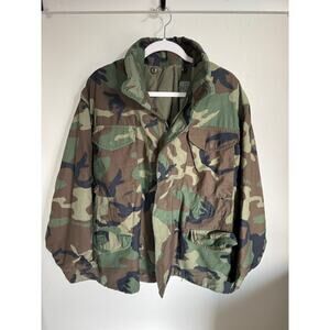 Original Military Camouflage Coat Size Medium Short‎ Extendable Hood